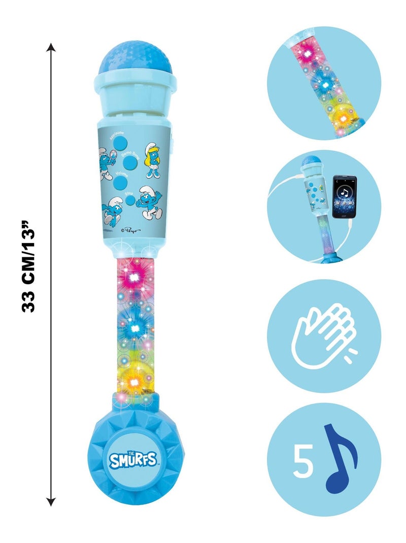 Microphone Schtroumpfs avec tube lumineux et enceinte Bleu - Kiabi