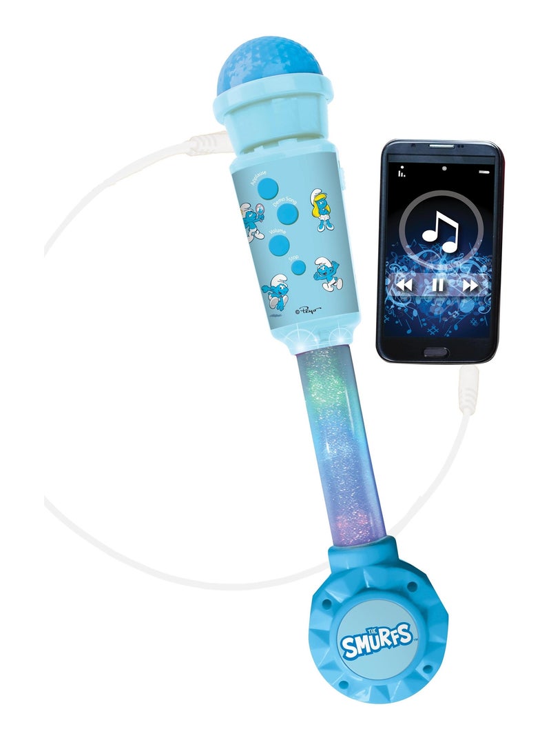 Microphone Schtroumpfs avec tube lumineux et enceinte Bleu - Kiabi