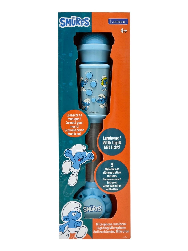Microphone Schtroumpfs avec tube lumineux et enceinte Bleu - Kiabi
