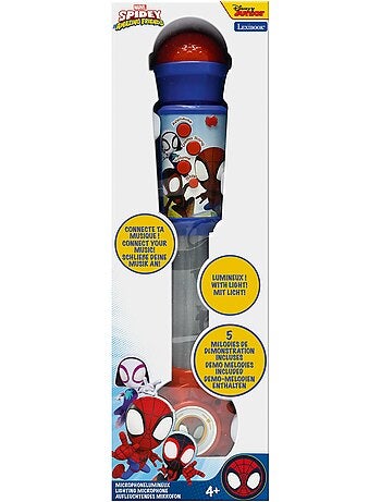 Microphone Spiderman avec tube lumineux et enceinte