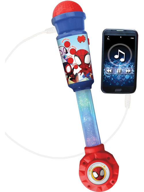 Microphone Spiderman avec tube lumineux et enceinte - Kiabi