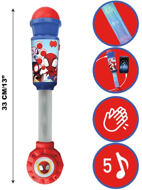 Microphone Spiderman avec tube lumineux et enceinte - Kiabi