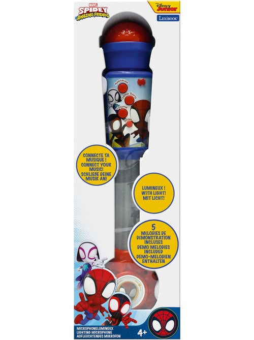 Microphone Spiderman avec tube lumineux et enceinte - Kiabi