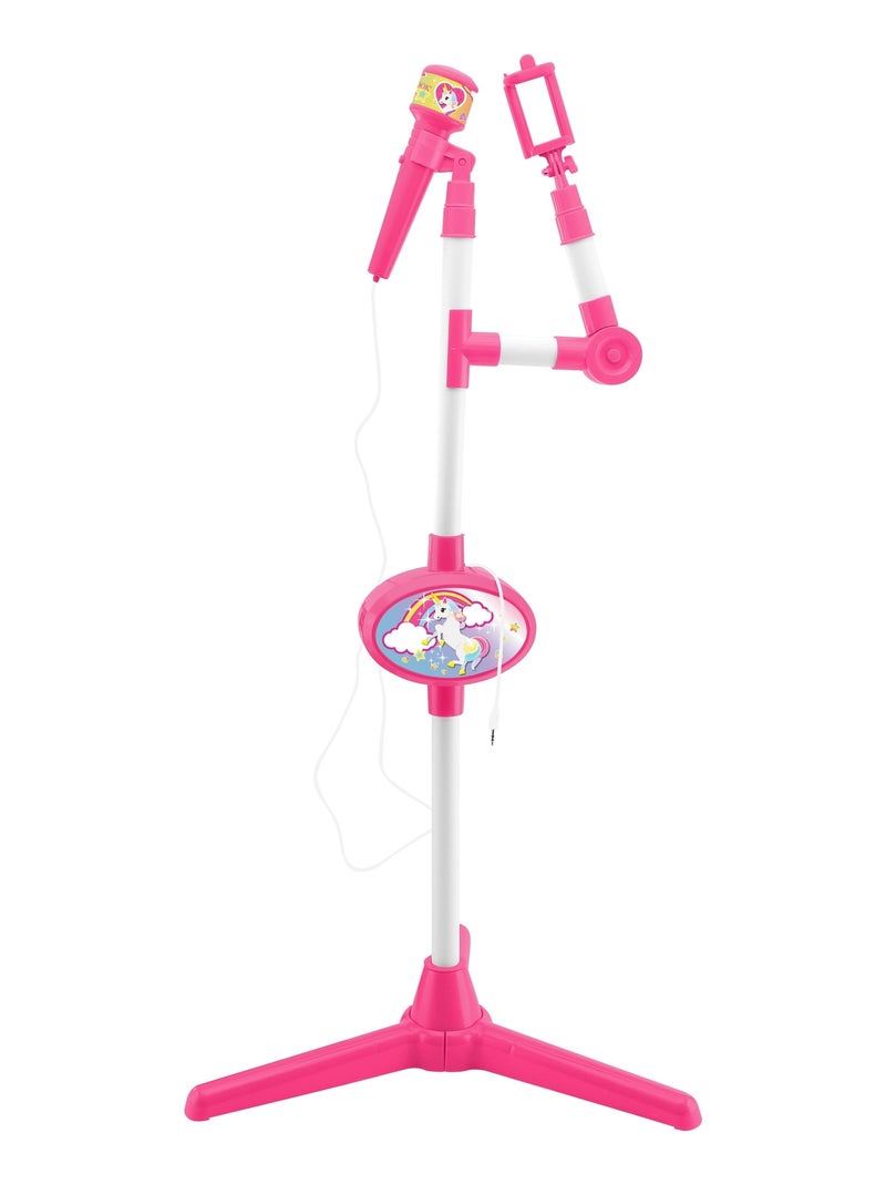 Microphone Sur Pied Lumineux Ajustable Avec Haut-parleur, Effets Sonores, Coloris Licorne N/A - Kiabi