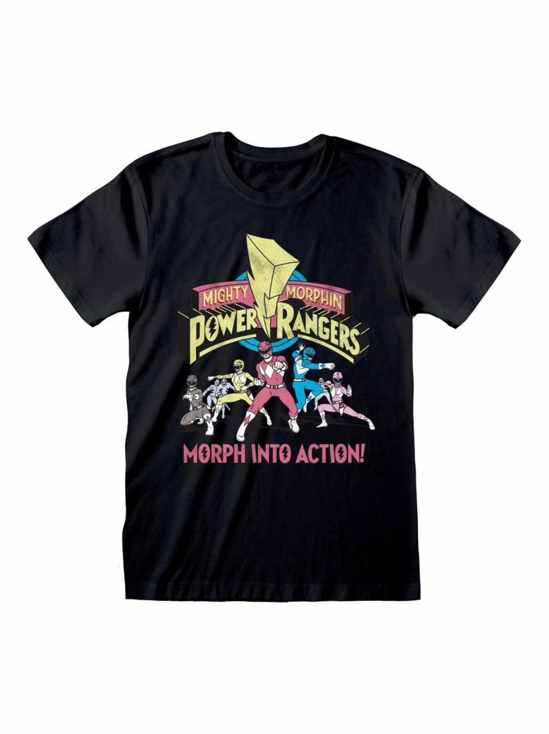 Mighty Morphin Power Rangers - T-shirt MORPH INTO ACTION Noir - Kiabi