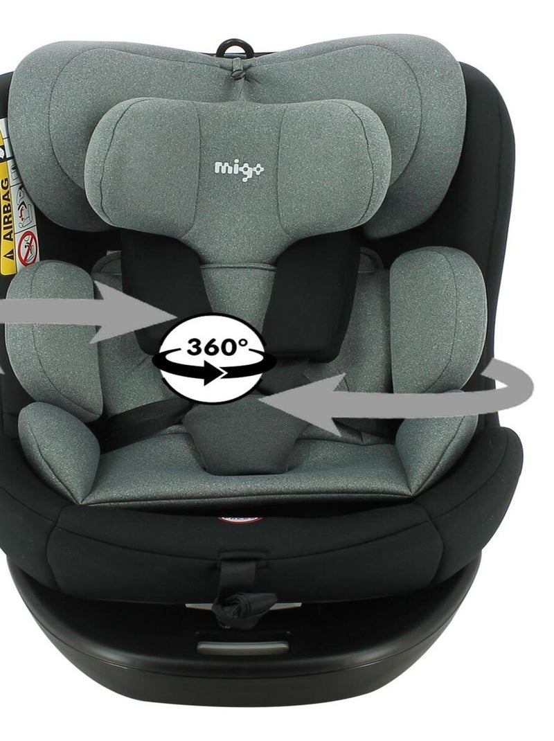 Migo - Siège auto NINO pivotant 360° - I-Size 40-150 cm Gris - Kiabi