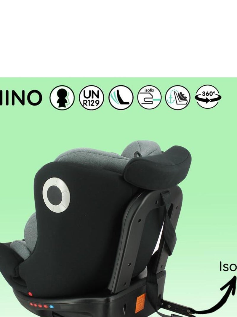 Migo - Siège auto NINO pivotant 360° - I-Size 40-150 cm Gris - Kiabi