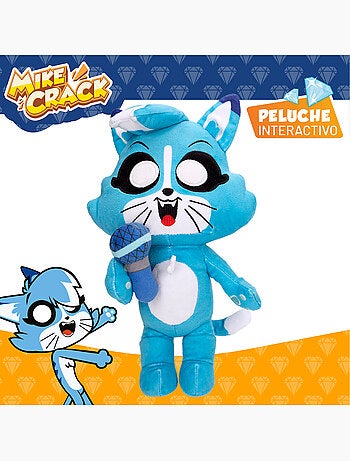 Mikecrack chat officiel en peluche akela "je chante et je répète ce que vous dites