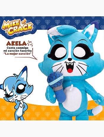 Mikecrack chat officiel en peluche akela "je chante et je répète ce que vous dites