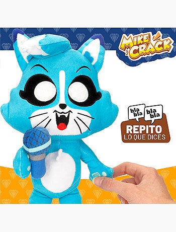 Mikecrack chat officiel en peluche akela "je chante et je répète ce que vous dites