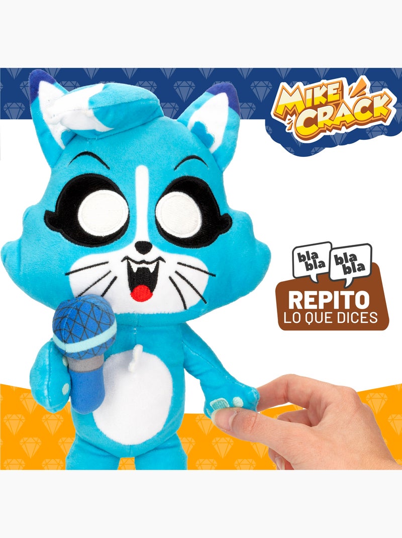 Mikecrack chat officiel en peluche akela "je chante et je répète ce que vous dites" Multicolore - Kiabi