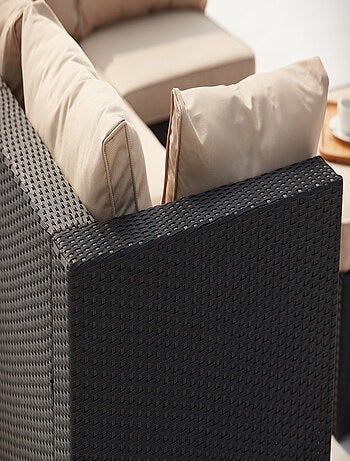 Milano blanc: salon de jardin modulable 5 places en résine tressée