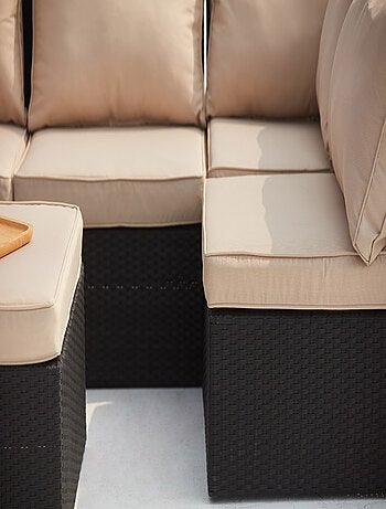 MILANO Salon de jardin modulable 5 places en résine tressée blanc