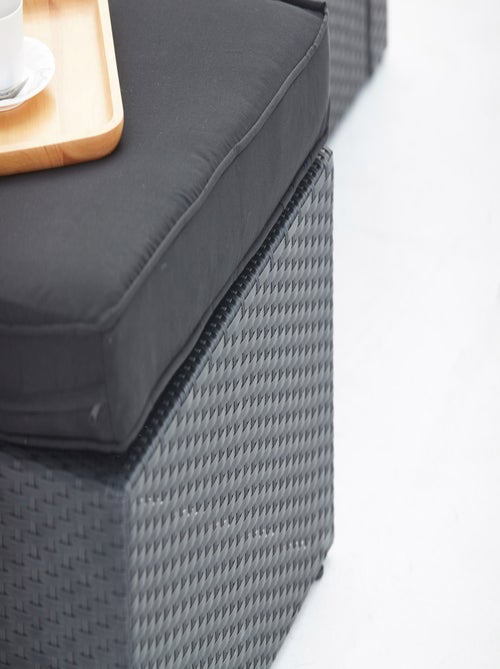 MILANO Salon de jardin modulable 5 places en résine tressée noir - Kiabi