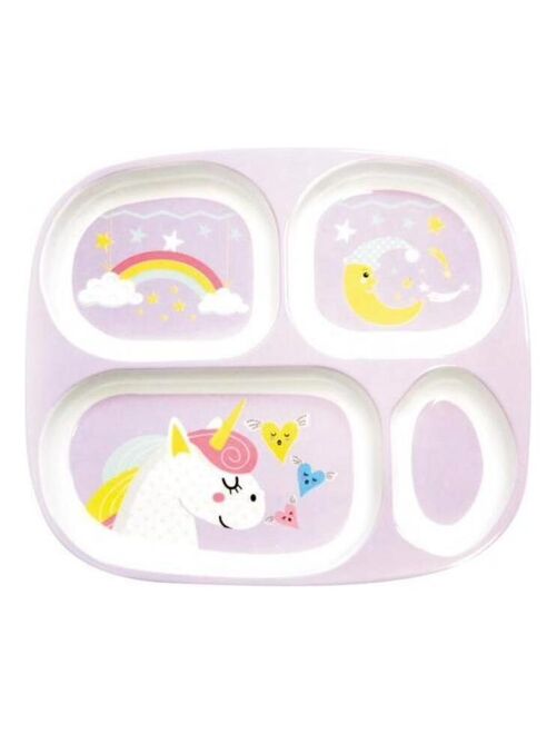 MILL'O BEBE ASSIETTE 4 COMPARTIMENTS LICORNE - Kiabi