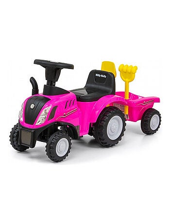 'milly mally' ride on new holland t7 tracteur rose