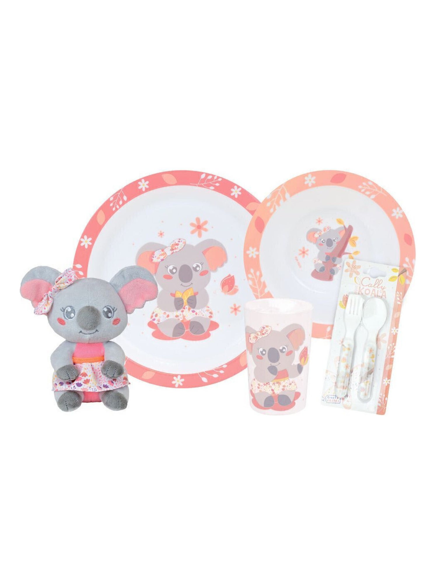 FUN HOUSE 005803 Mimi Koala-Set Per Il Pranzo Composto Da Piatto, Ciotola E Bicchiere Per Bambini, Plastica