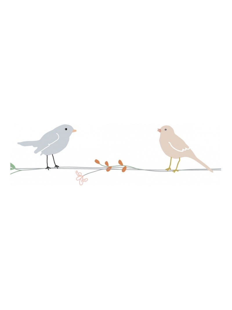 Mimi'lou - Frise adhésive Fleurs et Oiseaux Rose - Kiabi