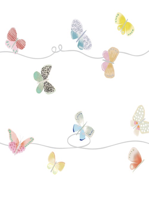 Mimi'lou - Frise sticker mural papillons - Kiabi
