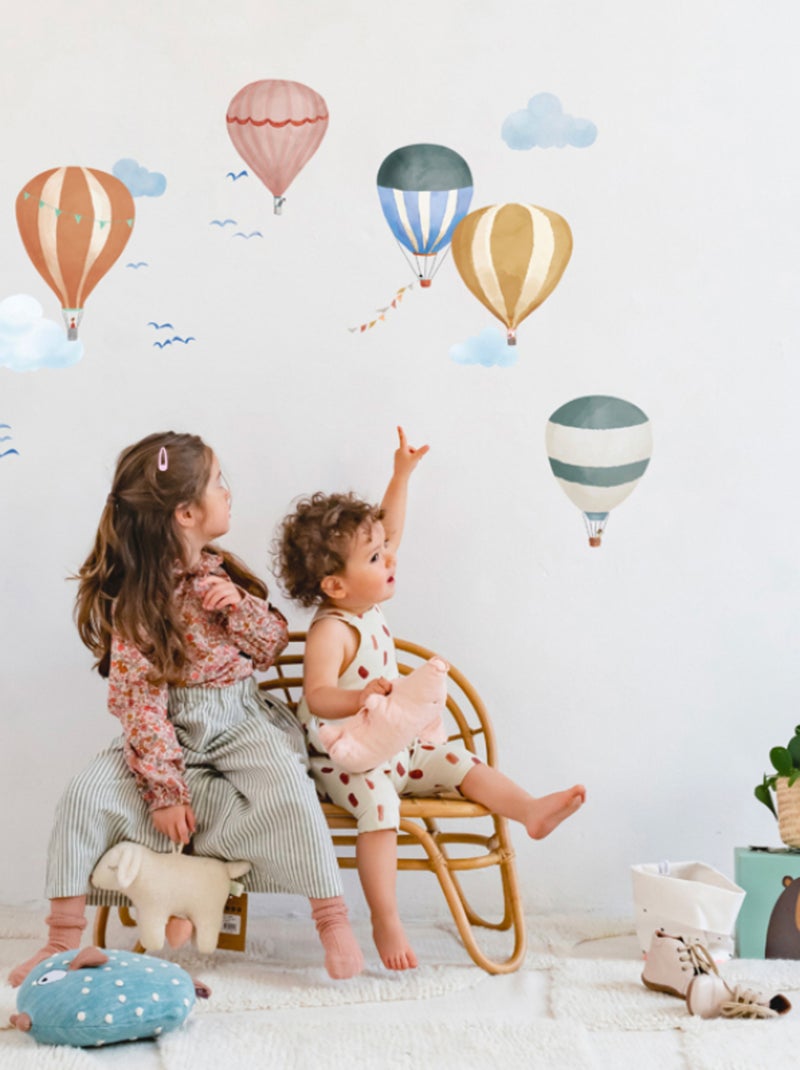 Mimi'lou - Planche easy stickers Montgolfière Multicolore - Kiabi