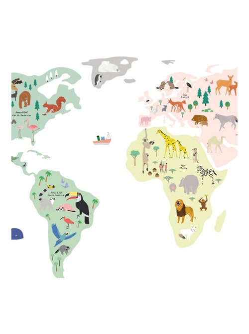 Mimi'lou - Stickers géants Animaux du monde - Kiabi