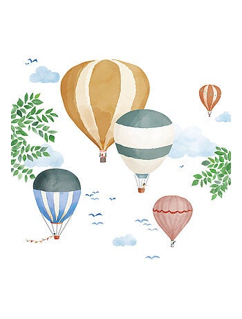 Mimi'lou - Stickers géants Montgolfière aquarelle