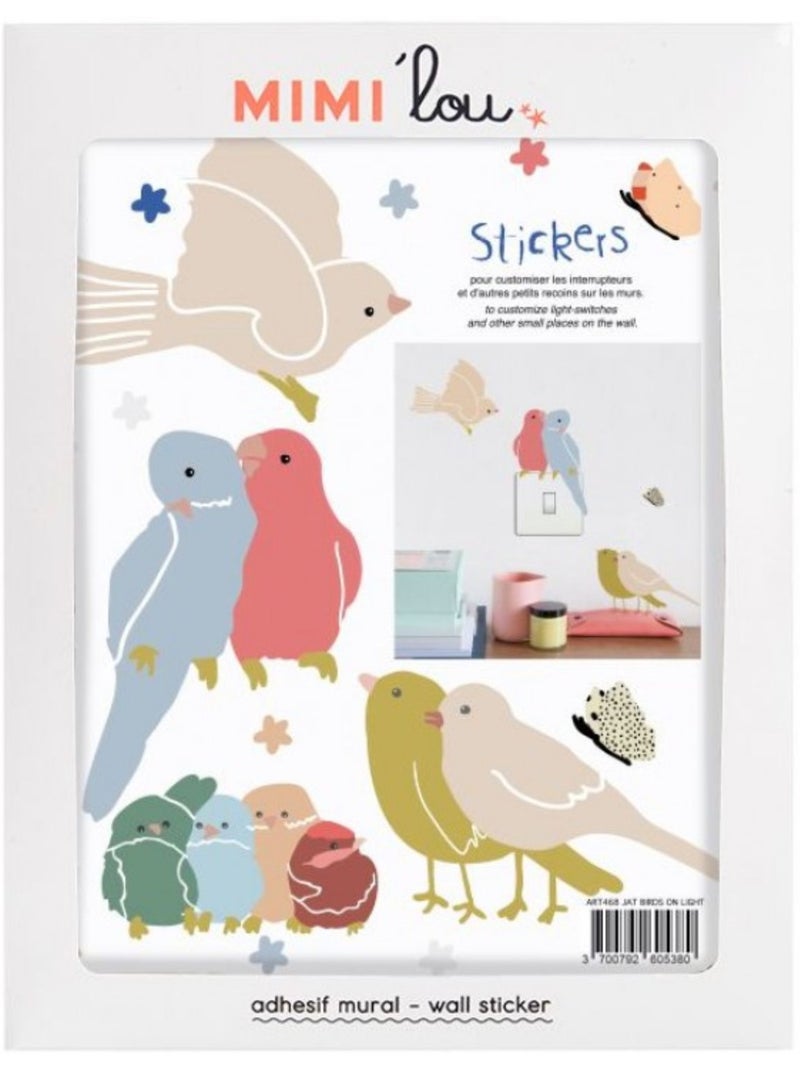Mimi'lou - Stickers muraux oiseaux Bleu - Kiabi