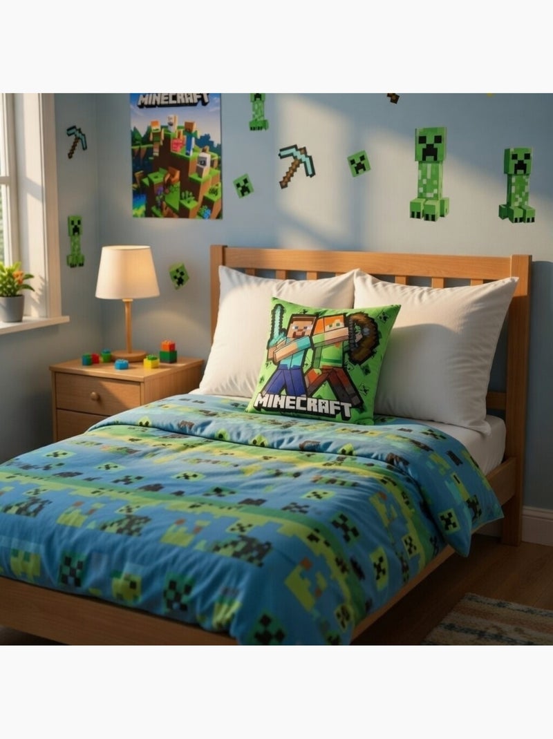 Minecraft - Coussin avec Imprimé Vert - Kiabi