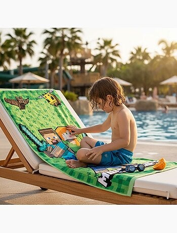 Minecraft - Serviette de plage motif et personnages
