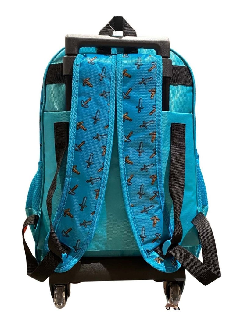 Minecraft Sac à dos Trolley – 44 cm Bleu - Kiabi