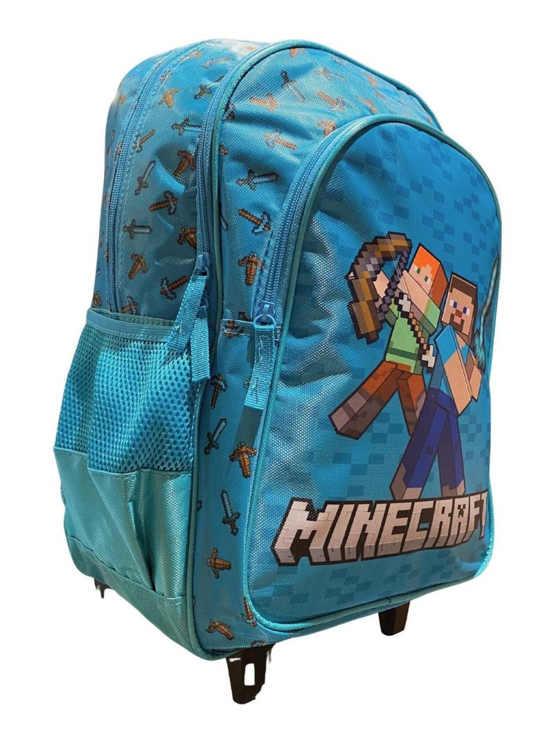Minecraft Sac à dos Trolley – 44 cm Bleu - Kiabi