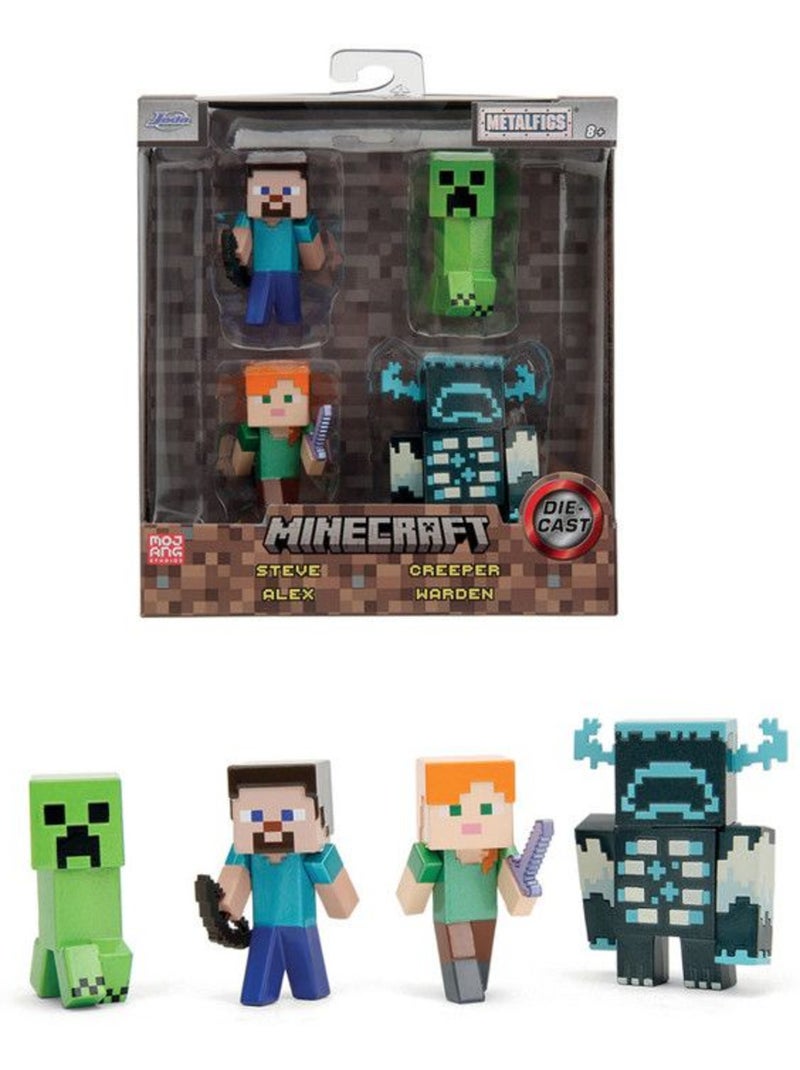 Minecraft set de figurines en métal steve alex creeper warden 6 cm Blanc - Kiabi
