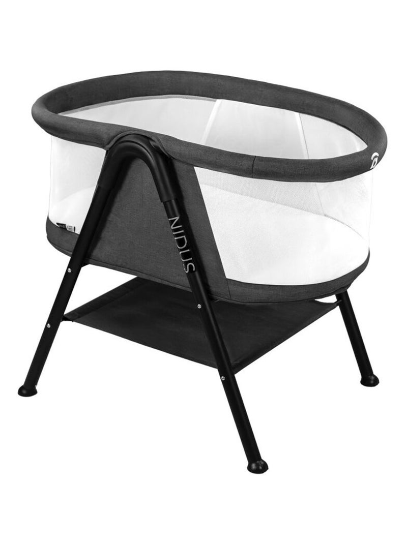 Mini berceau pour bébé de 0 à 6 mois, côtés filets - Nidus gris anthracite - Kiabi