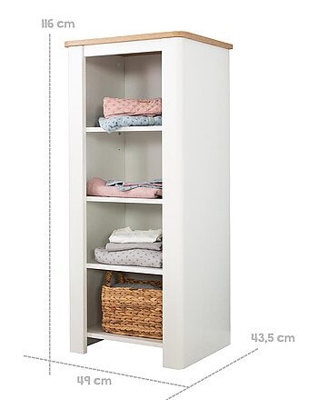 Mini bibliothèque pour chambre d'enfant - Meuble de rangement 4 niches 'Roba ava'