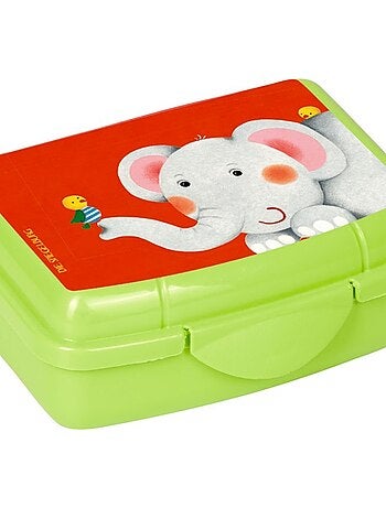 Mini Boîte à déjeuner motif Eléphant - Verte rouge - Kiabi