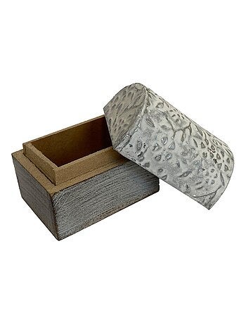 Mini Boîte déco Ethnique en bois patiné