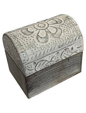 Mini Boîte déco Ethnique en bois patiné