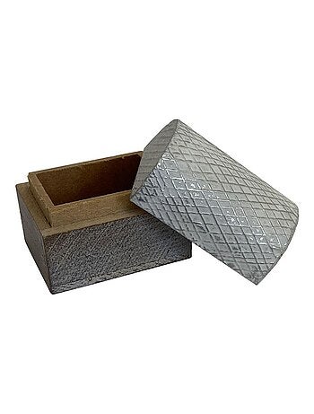 Mini Boîte déco Ethnique en bois patiné