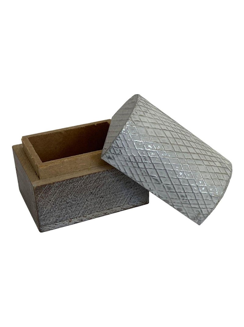 Mini Boîte déco Ethnique en bois patiné Blanc - Kiabi