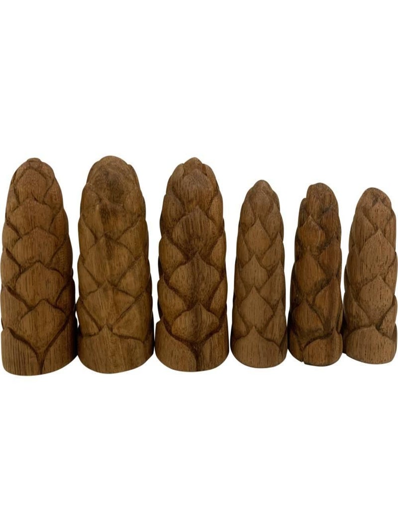 Mini bourgeons de fleurs en bois naturel - set de 6 Multicolore - Kiabi