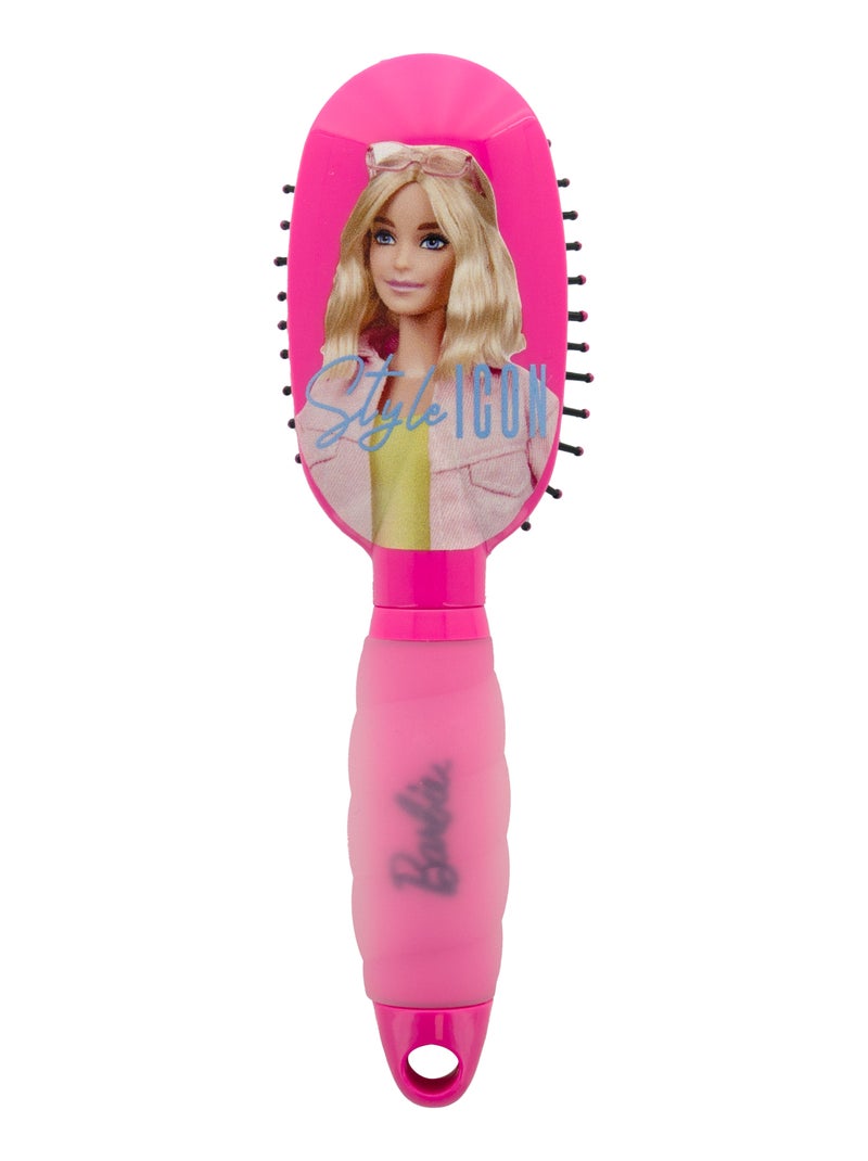 Mini Brosse à Cheveux Démêlante - Barbie - Manche en Gel Ergonomique - Tous Types de Cheveux Rose - Kiabi