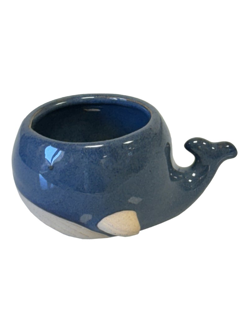 Mini cache-pot baleine en céramique Bleu - Kiabi