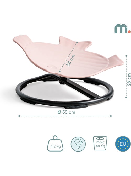 Mini carrousel enfant siege sensoriel rotatif poisson mamabrum, charge 80kg - Kiabi Mini carrousel enfant siege sensoriel rotatif poisson mamabrum, charge 80kg - Kiabi