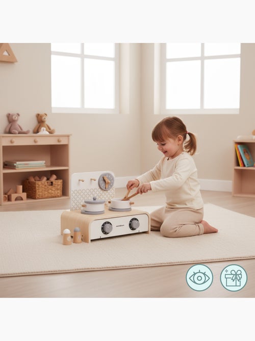 Mini cuisine bois pliable enfant 32x21cm réchaud casseroles jouet mamabrum - Kiabi Mini cuisine bois pliable enfant 32x21cm réchaud casseroles jouet mamabrum - Kiabi
