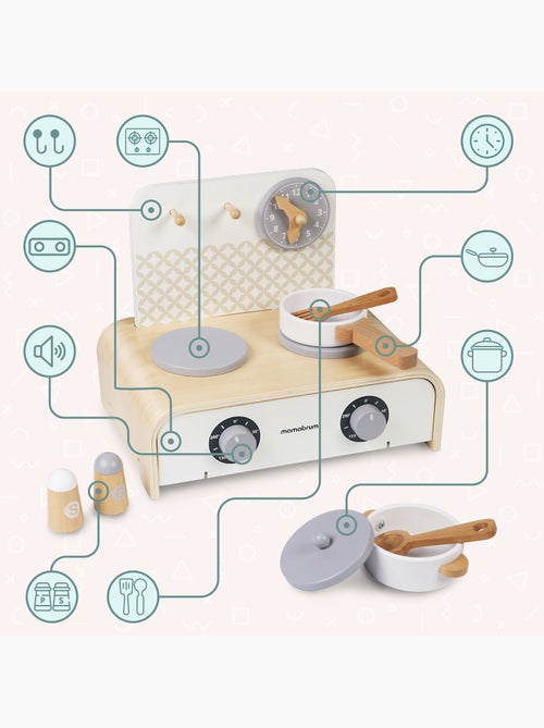 Mini cuisine bois pliable enfant 32x21cm réchaud casseroles jouet mamabrum - Kiabi Mini cuisine bois pliable enfant 32x21cm réchaud casseroles jouet mamabrum - Kiabi