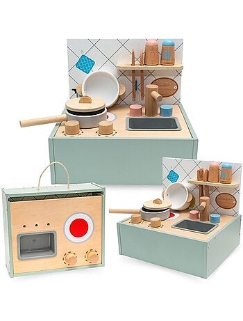 Mini cuisine bois pliable enfant cuisiniere portable accessoires mamabrum