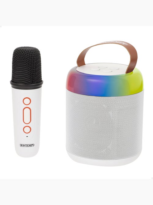 Mini enceinte sans fil 80w avec microphone et lumières bontempi - Kiabi Mini enceinte sans fil 80w avec microphone et lumières bontempi - Kiabi