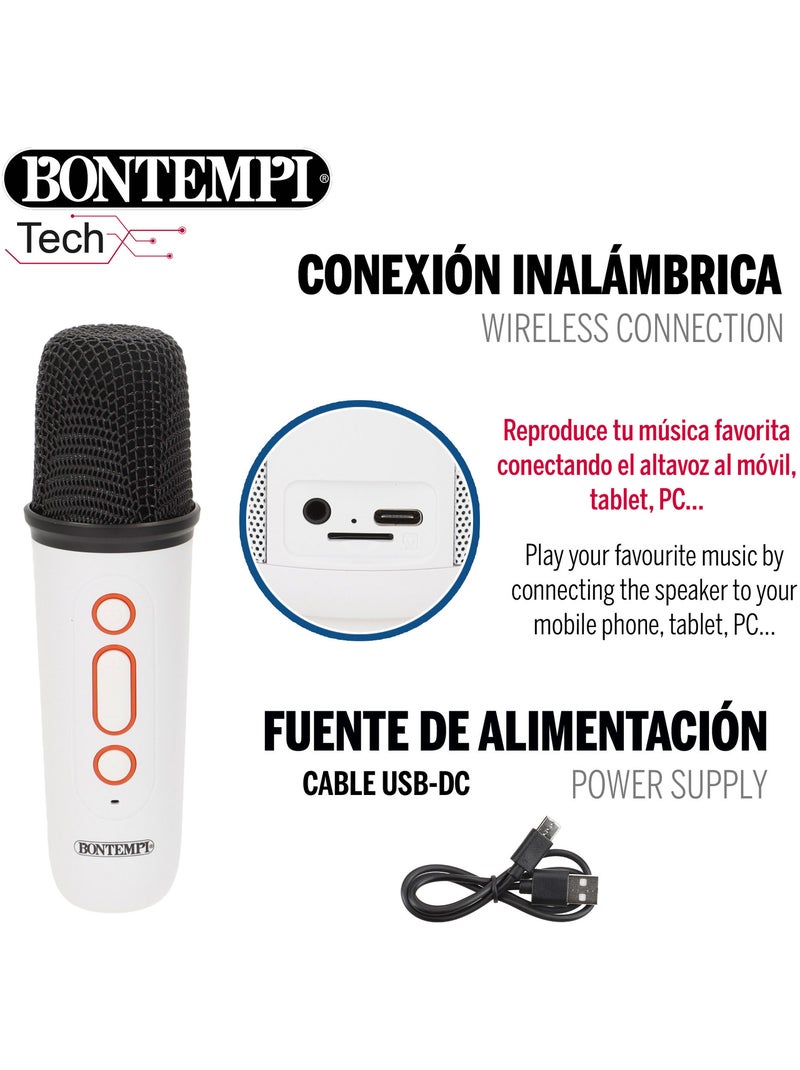 Mini enceinte sans fil 80w avec microphone et lumières bontempi N/A - Kiabi