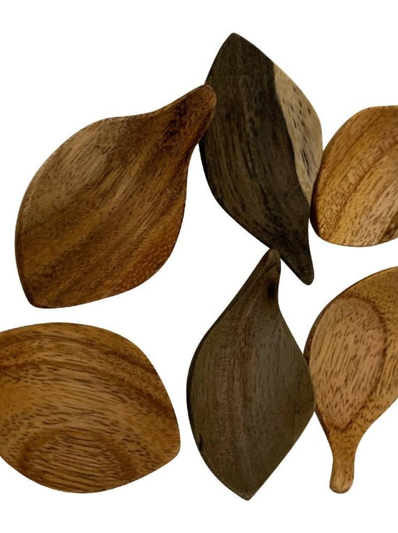Mini feuilles en bois naturel - set de 6 N/A - Kiabi