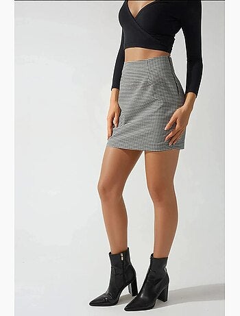 Mini-jupe à carreaux taille haute hiccup